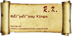 Répássy Kinga névjegykártya